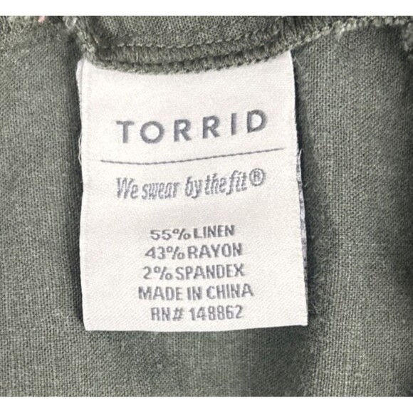 Torrid Army Green Linen Blend Shirt Jacket With Belt Plus Size 2 | 18/20 | 2X - Picture 5 of 8